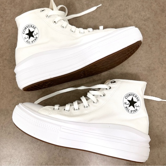 Converse Chuck Taylor All Star Move High Top Sneaker White Platform Woman’s 10 - Picture 4 of 14